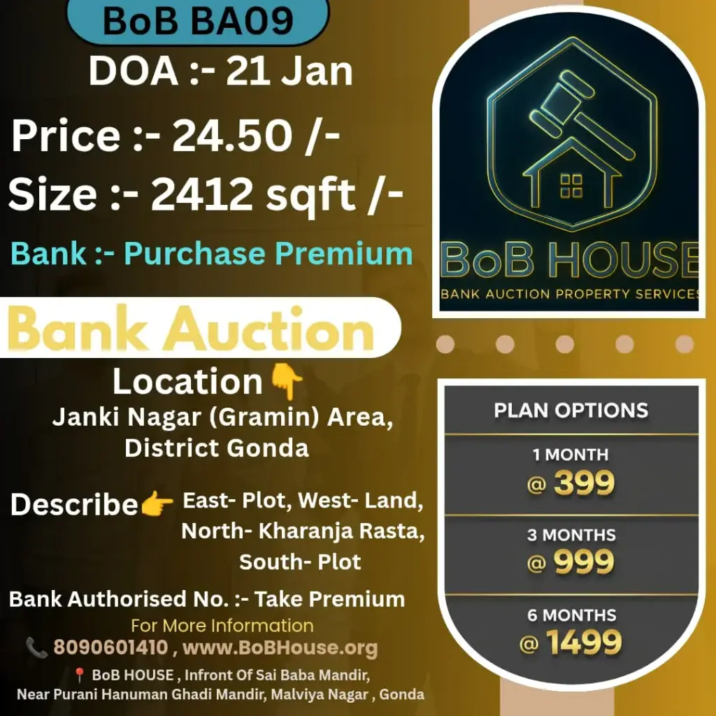 BoB BA09 , 2412 SQFT , JANKI NAGAR , GONDA