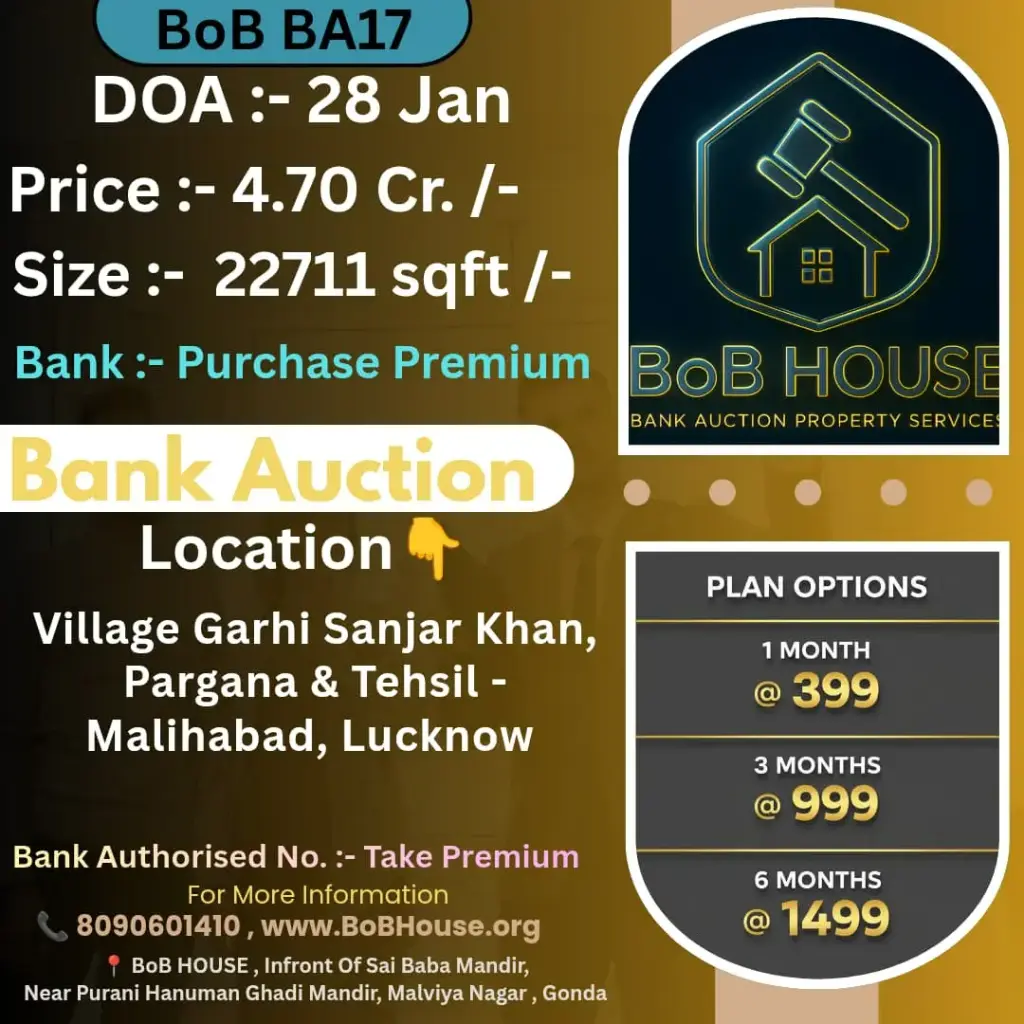 BoB BA17 , 22711 SQFT , MALIHABAD , LUCKNOW