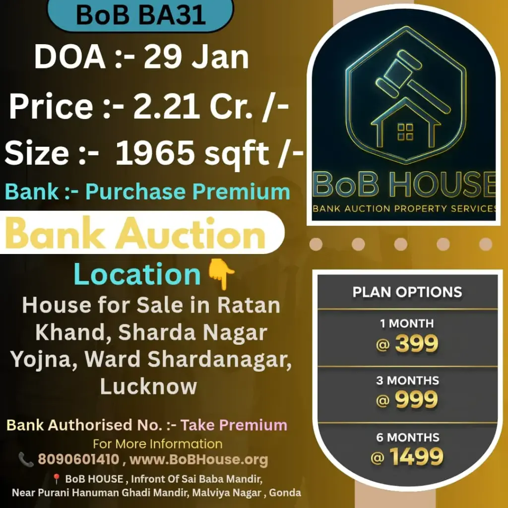 BoB BA31 ,1965 SQFT , SHARDA NAGAR , LUCKNOW