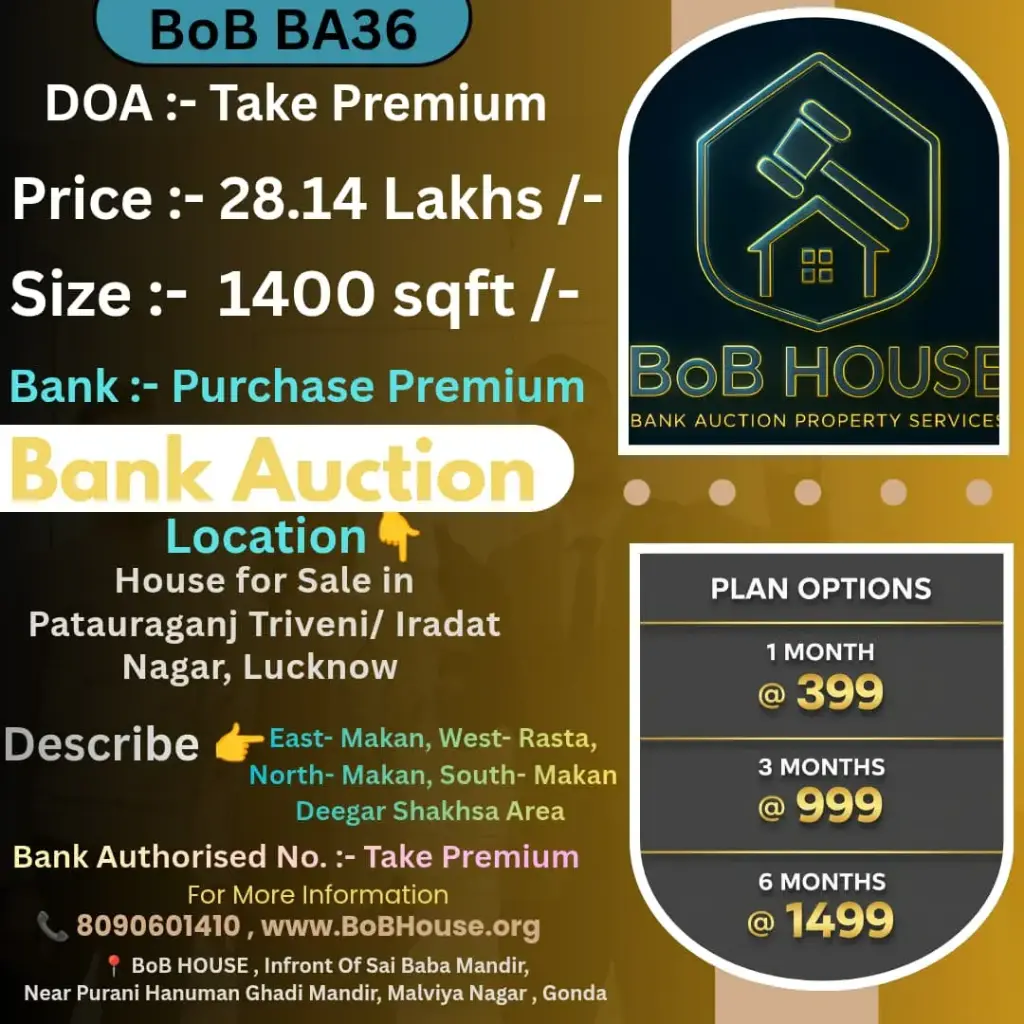 BoB BA36 , 1400 SQFT , IRADAT NAGAR , LUCKNOW