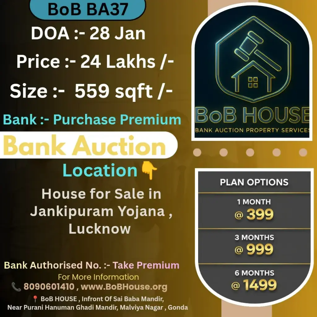 BoB BA37 , 559 SQFT , JANKIPURAM , LUCKNOW