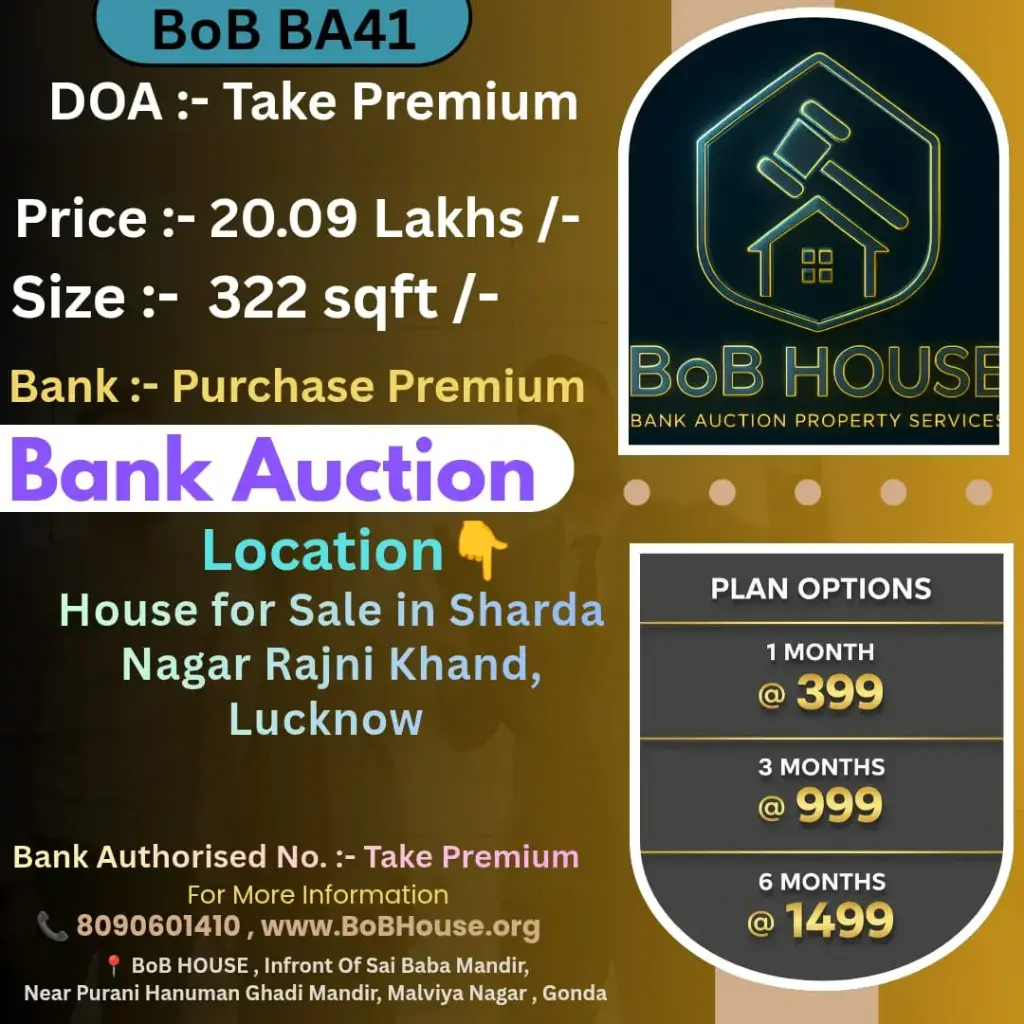 BoB BA41 , 322 SQFT , SHARDA NAGAR , LUCKNOW