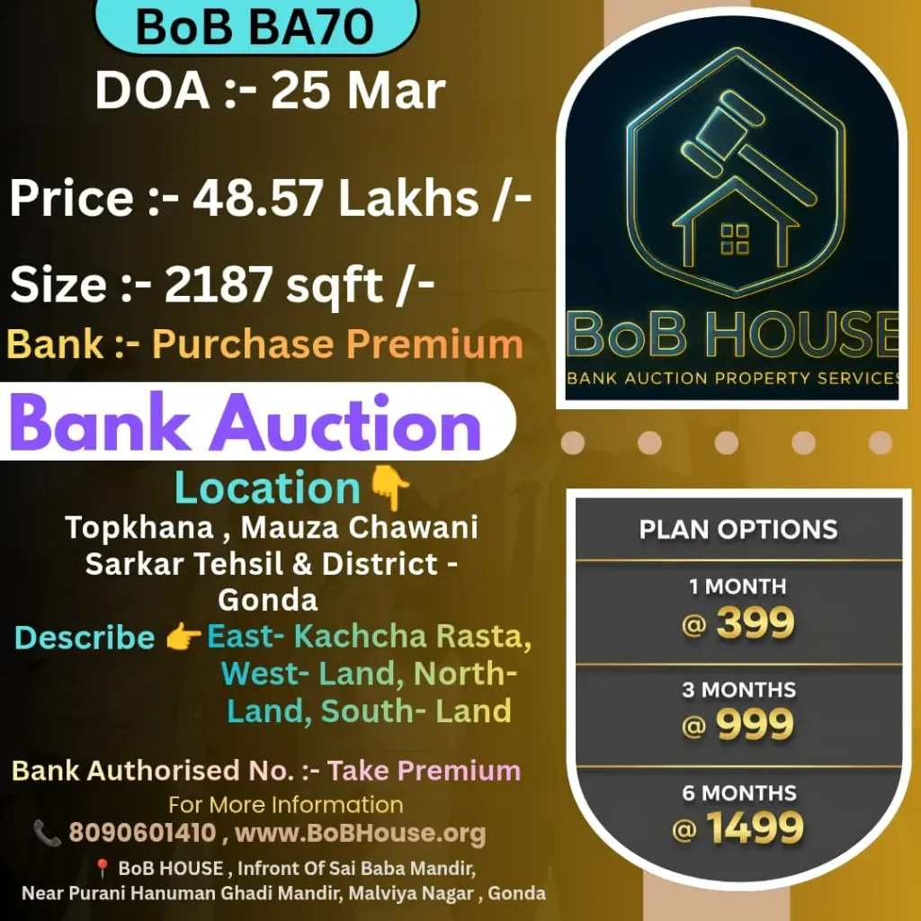 BoB BA70 , 2187 SQFT , TOPKHANA - CHAWNI SARKAR , GONDA
