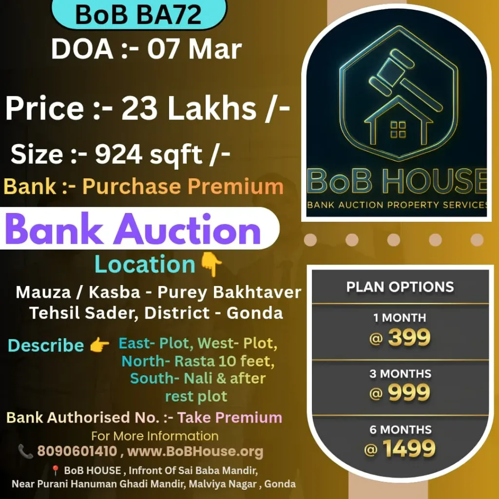 BoB BA72 , 924 SQFT , PUREY BAKHTAVER , GONDA
