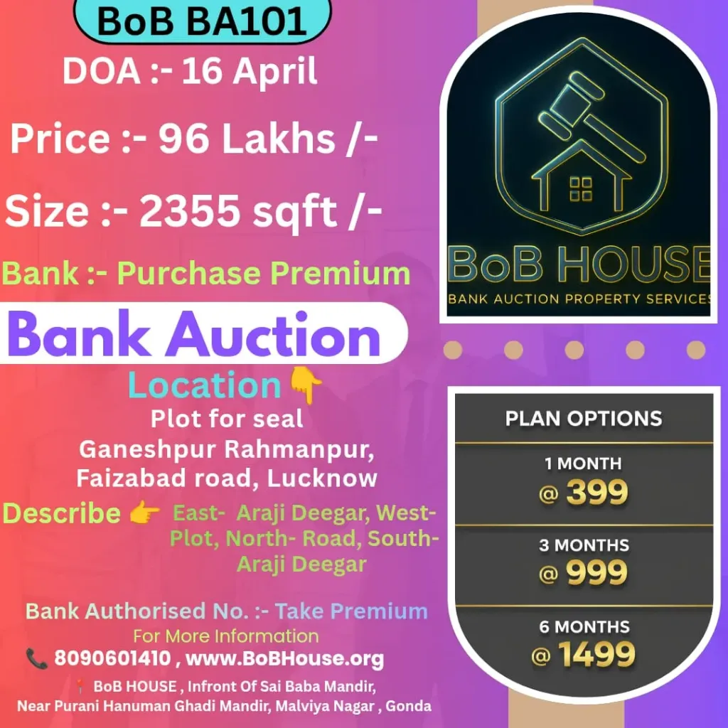 BoB BA101 , 2355 SQFT , GANESHPUR RAHMANPUR , LUCKNOW