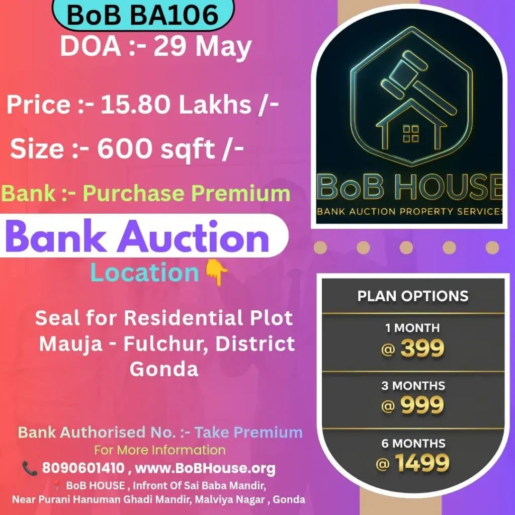 BoB BA106 , 600 SQFT , MAUJA FULCHUR , GONDA