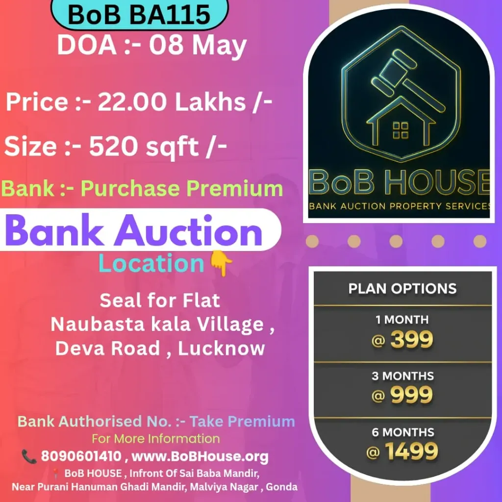 BoB BA115 , 520 SQFT , NAUBASTA KALA , DEVA ROAD , LUCKNOW