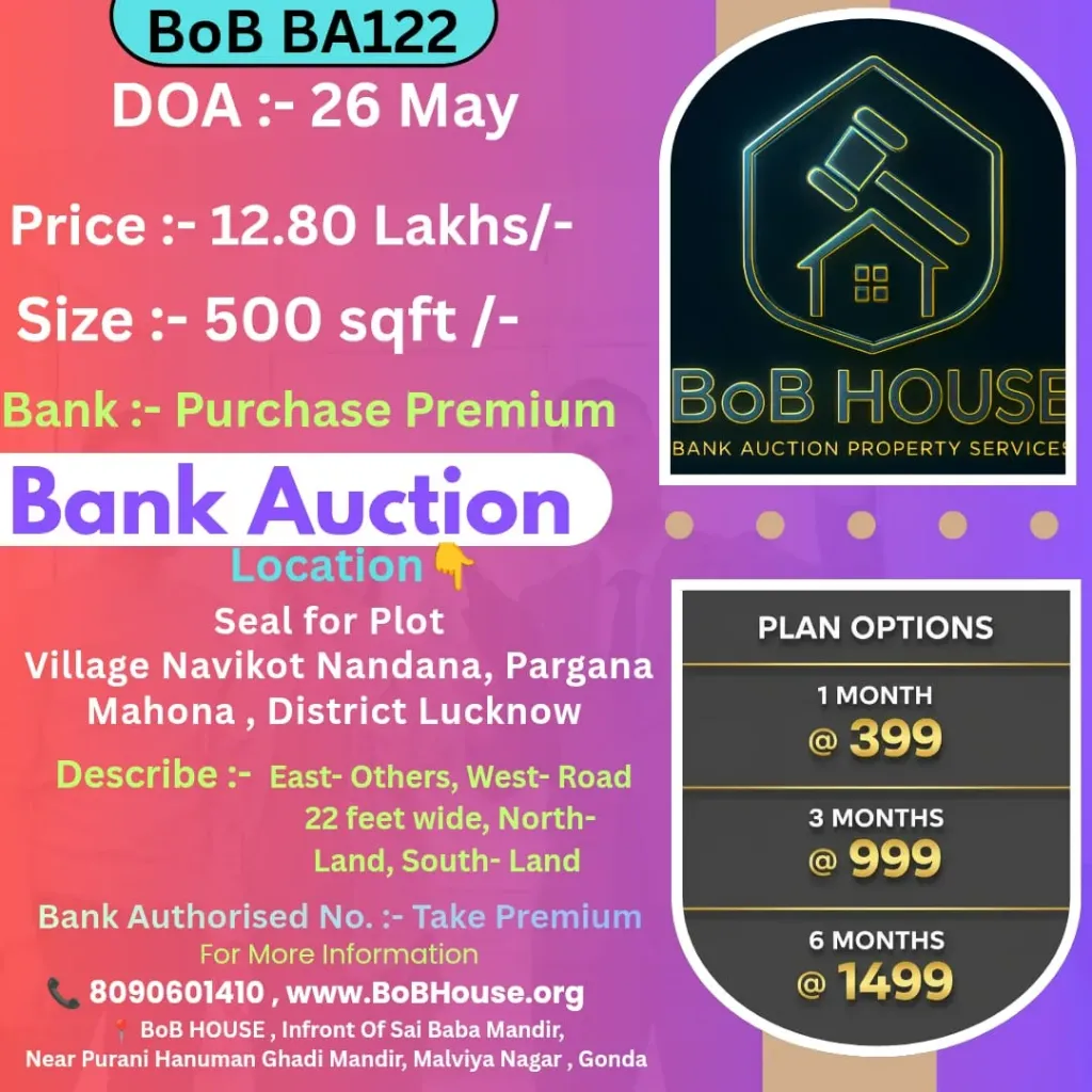 BoB BA122 , 500 SQFT , NAVIKOT NANDANA , LUCKNOW