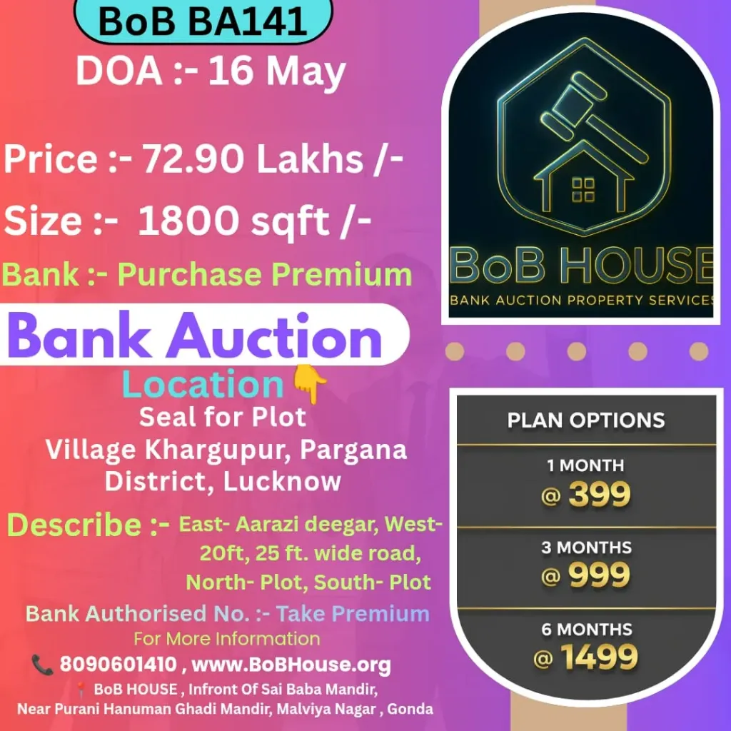 BoB BA141 , 1800 SQFT , KHARGUPUR , LUCKNOW