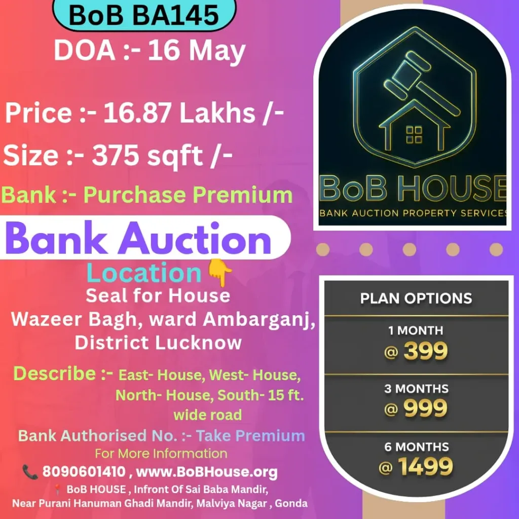 BoB BA145 , 375 SQFT , WAZEER BAGH , LUCKNOW