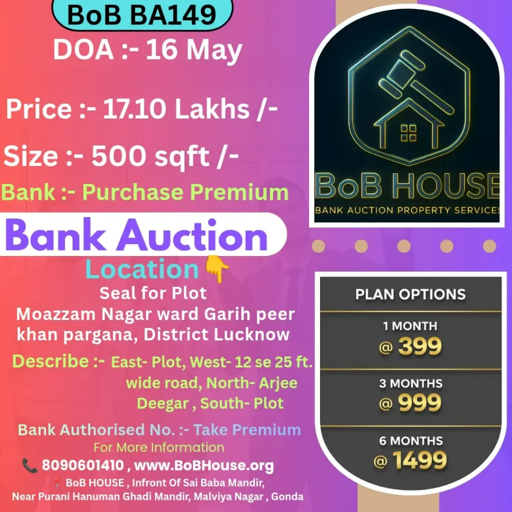 BoB BA149 , 500 SQFT , MOAZZAM NAGAR , LUCKNOW