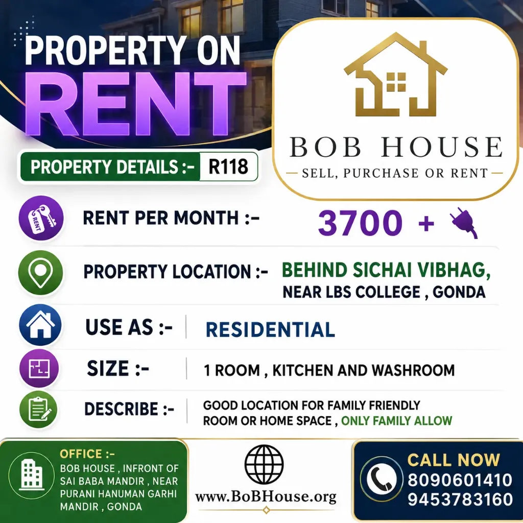 R118 , 1 Room Set , Behind Sichai Vibhag, Gonda