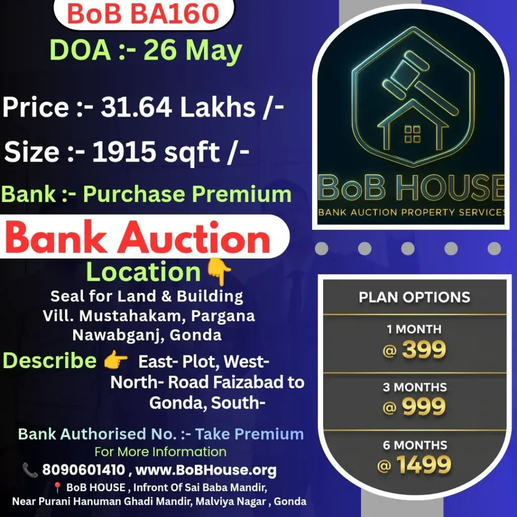 BOB BA160 , 1915 SQFT , MUSTAHAKAM NAWABGANJ , GONDA