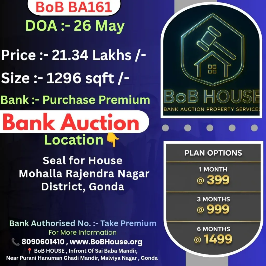 BOB BA161 , 1296 SQFT , RAJENDRA NAGAR , GONDA