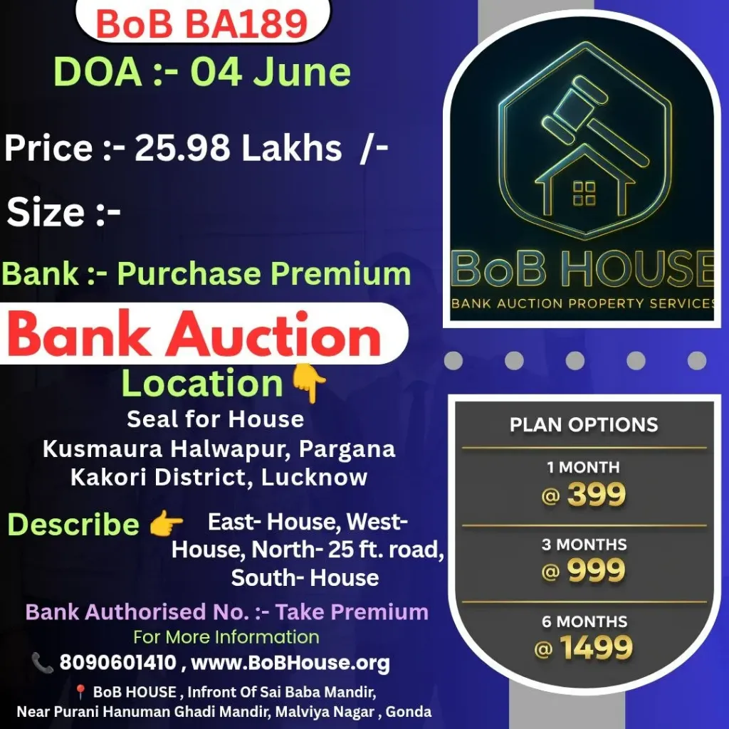 BOB BA189 , KUSMAURA HALWAPUR , LUCKNOW