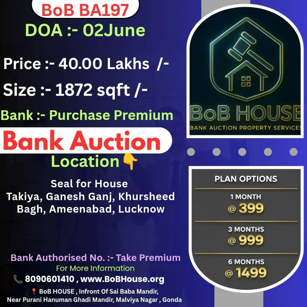 BOB BA197 , 1872 SQFT , GANESH GANJ AMEENABAD , LUCKNOW