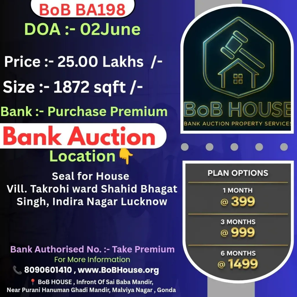 BOB BA198 , 1872 SQFT , SHAHID BHAGAT SINGH , LUCKNOW