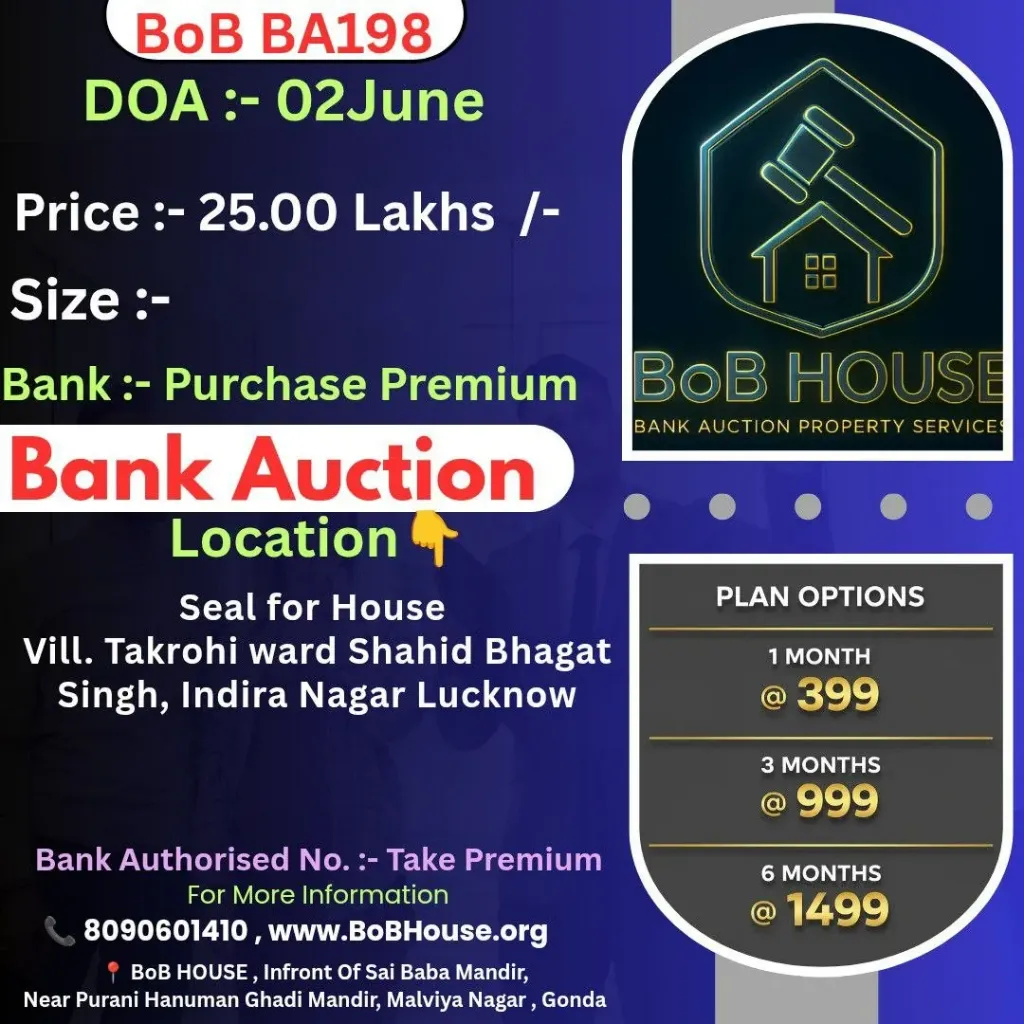 BoB BA198 , SHAHID BHAGAT SINGH , INDRA NAGAR , LUCKNOW
