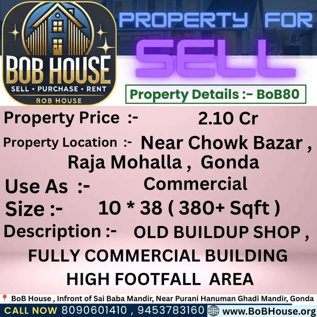 BoB80 , Near Chowk Bazar, Raja Mohalla, Gonda