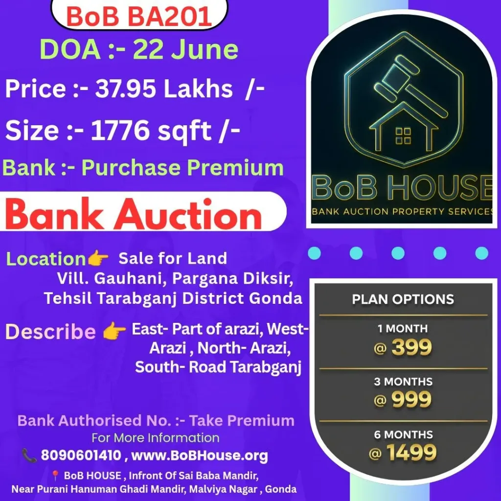 BoB BA201 , 1776 SQFT , VILLAGE GUHANI , TARABGANJ GONDA