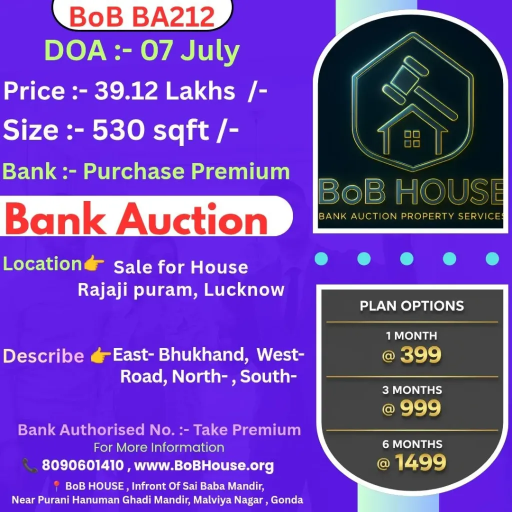 BoB BA212 , 530 SQFT , RAJAJI PURAM , LUCKNOW