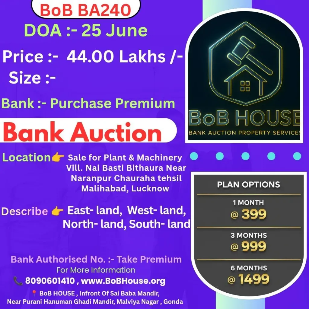 BoB BA240 , NAI BASTI BITHAURA NEAR NARENPUR CHAURAHA , LUCKNOW