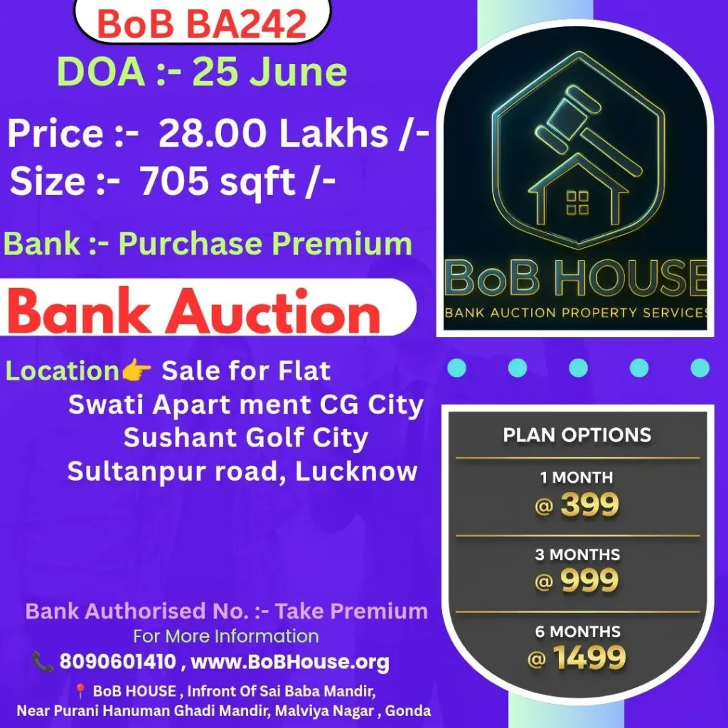 BoB BA242 , 705 SQFT , SUSHANT GOLF CITY SULTANPUR ROAD , LUCKNOW