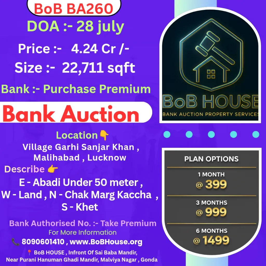 BoB BA260 , 2500 sqft house , Mohalla Mall Avenue , Awas Vikas Colony, Ward Mahatma Gandhi , Lucknow