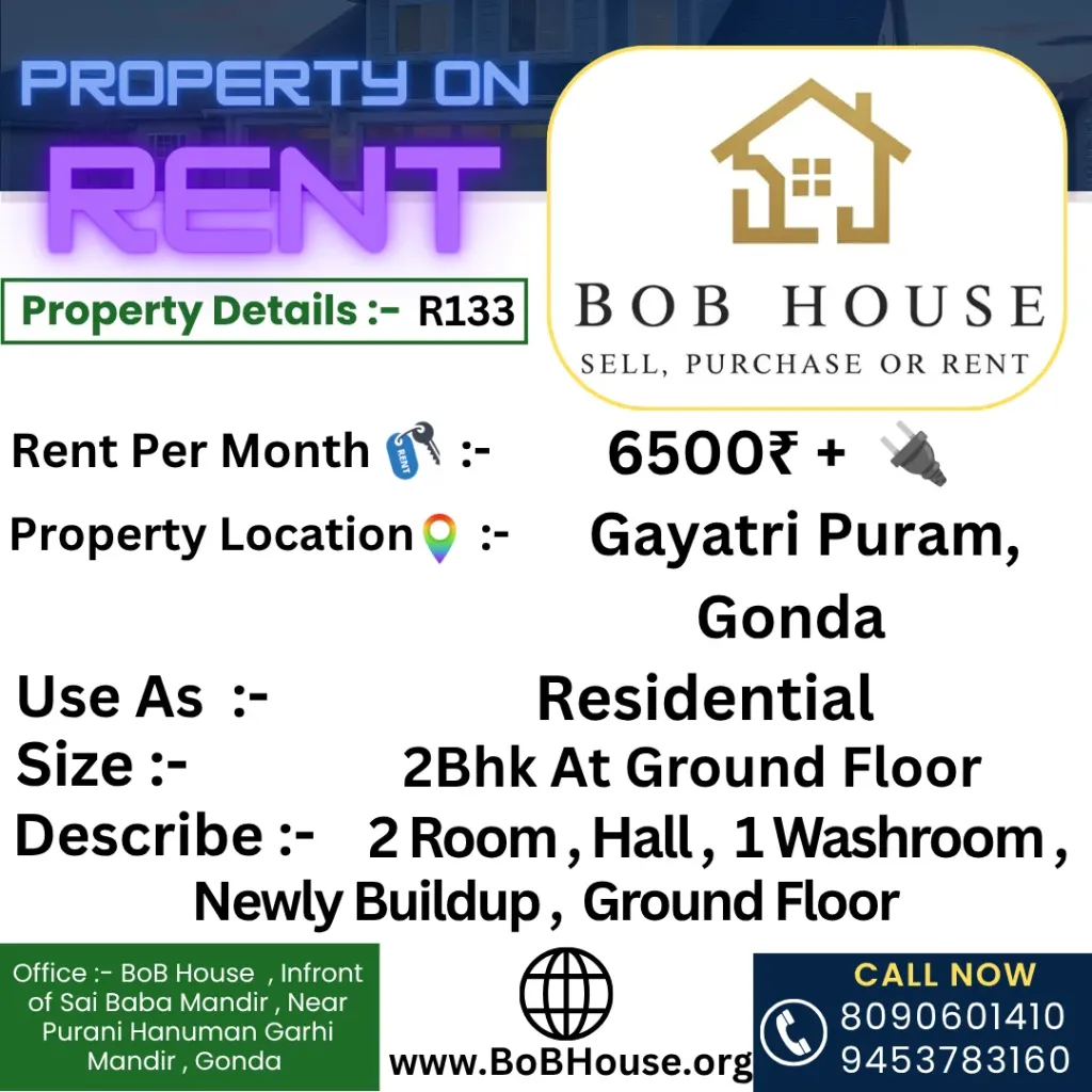 R133 , 2Bhk On Rent , Gayatri Puram, Gonda