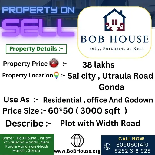 3000 SQFT PLOT ON SELL , SAI CITY , UTRAULA ROAD , GONDA