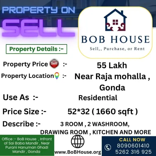 1660 SQFT HOUSE ON SELL , NEAR RAJA MOHALLA , GONDA