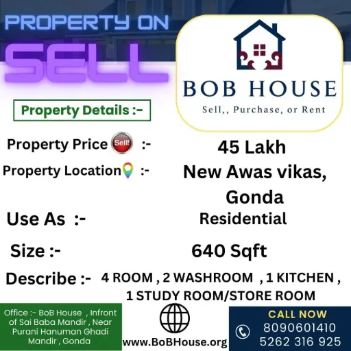 640 SQFT HOUSE ON SELL IN NEW AWAS VIKAS , GONDA